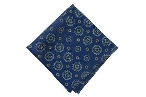 White Burgundy Border Linen Pocket Square