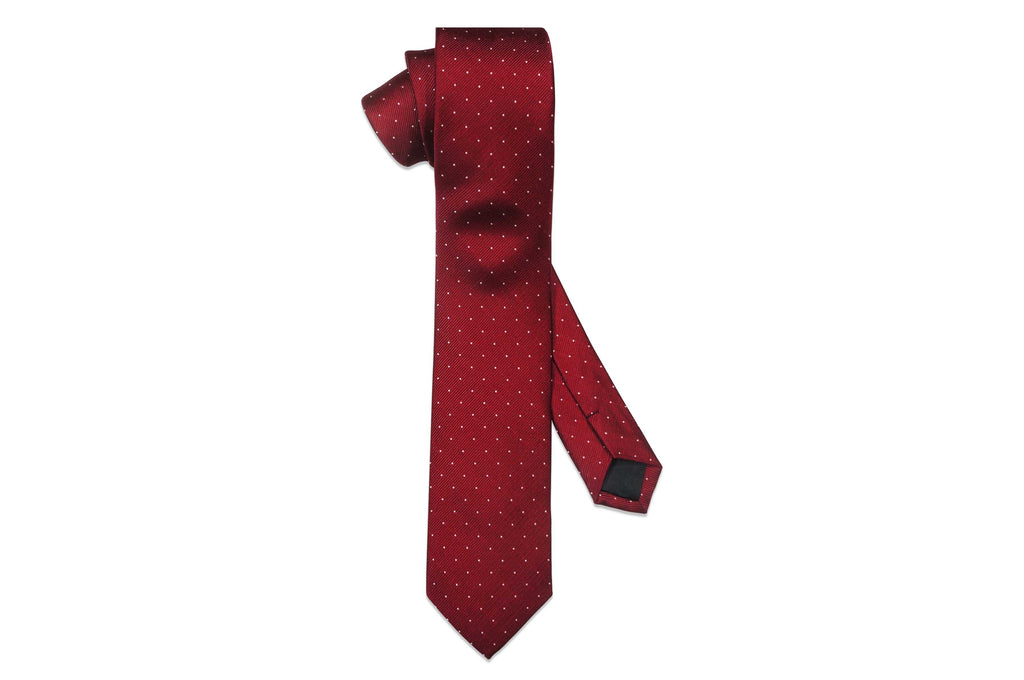 Burgundy Pin Dots Silk Skinny Tie Burgundy Pin Dots Silk Skinny Tie