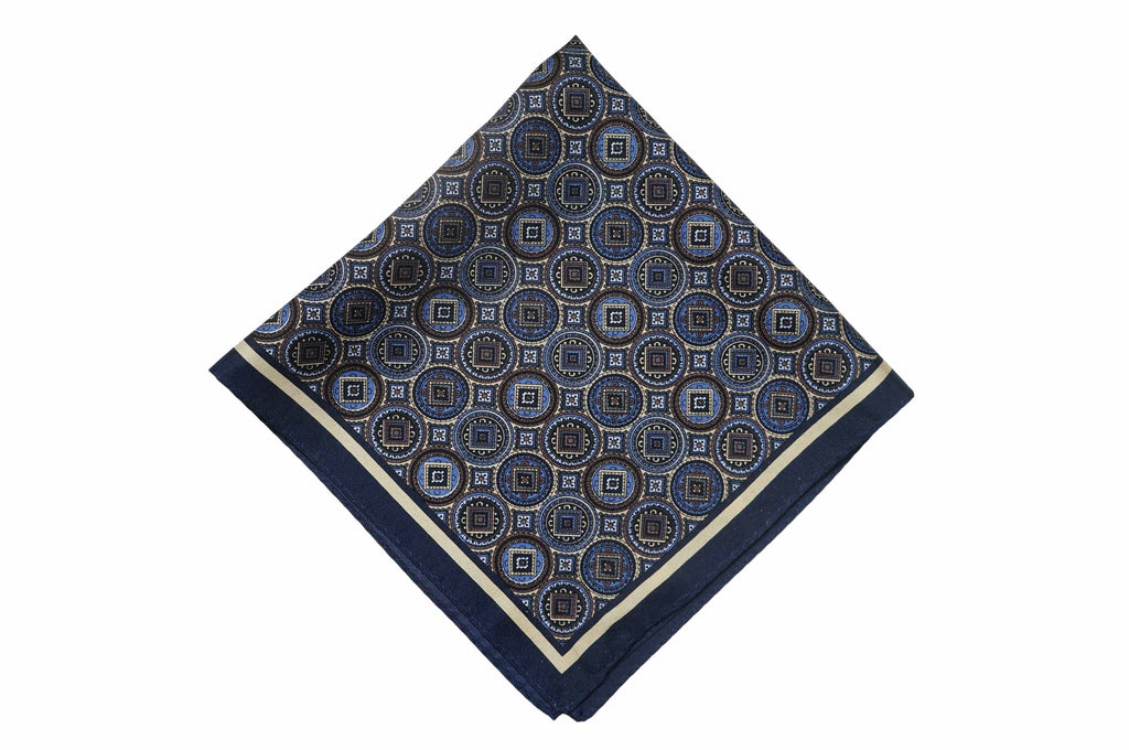 Preston Navy Silk Pocket Square Preston Navy Silk Pocket Square