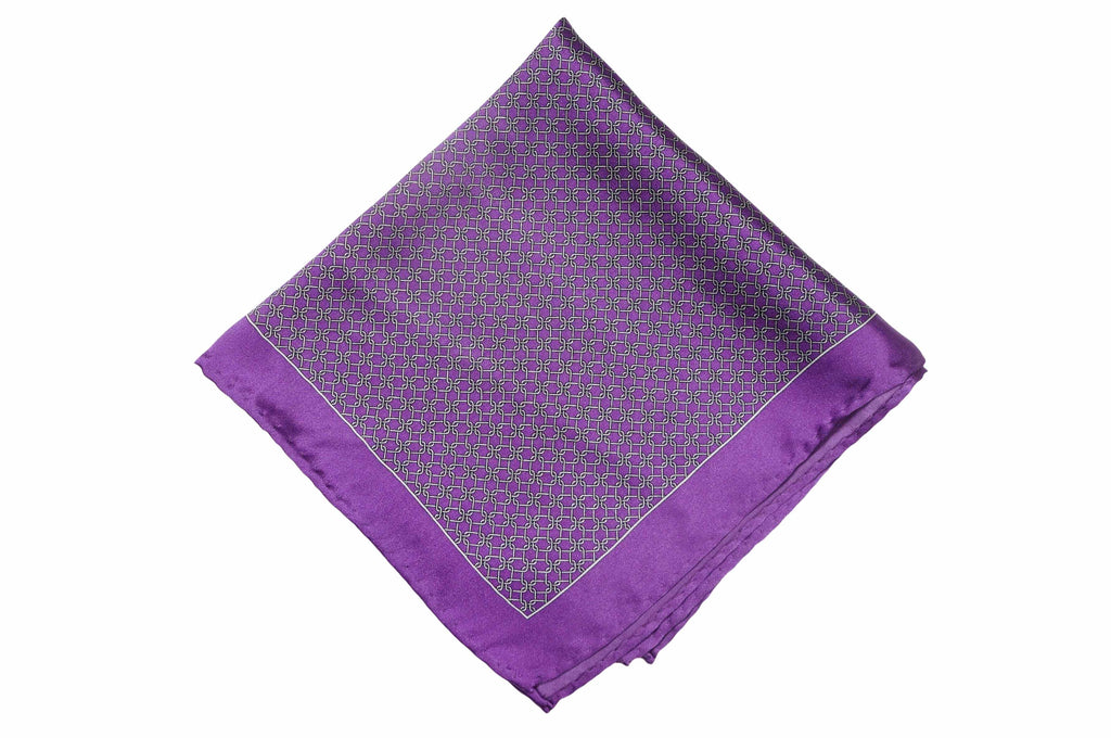 Purple Links Silk Pocket Square Purple Links Silk Pocket Square
