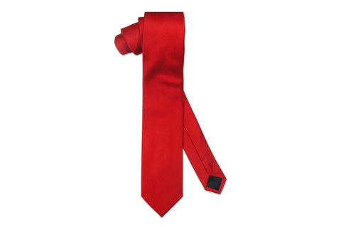 Red Texture Skinny Tie