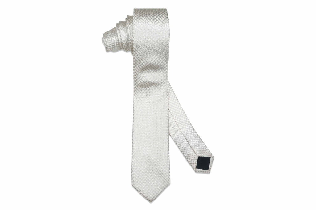 Texture Cream Silk Skinny Tie
