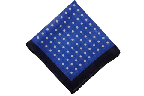 White Burgundy Border Linen Pocket Square