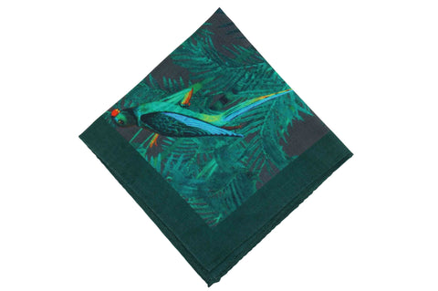 Amazon Green Linen Pocket Square