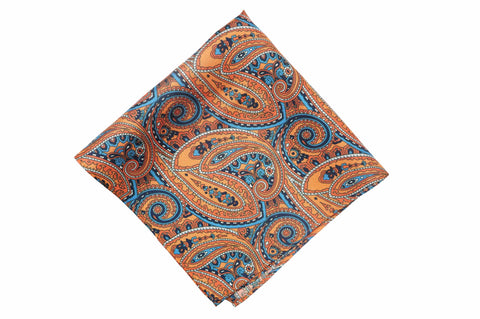 Ashbourne Orange Silk Pocket Square