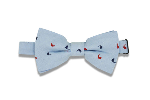 Navy Gold Paisley Cotton Bow Tie (pre-tied)