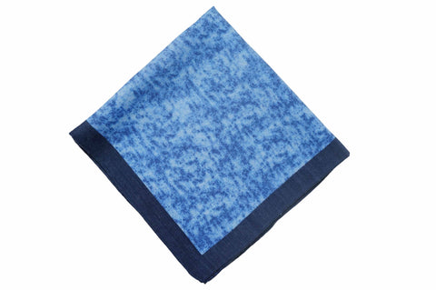 White Burgundy Border Linen Pocket Square