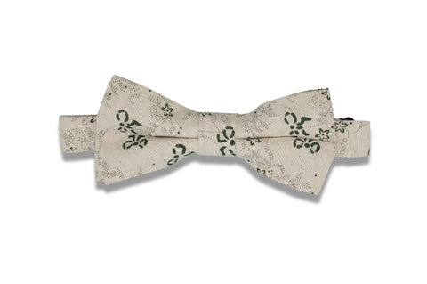 Navy Gold Paisley Cotton Bow Tie (pre-tied)