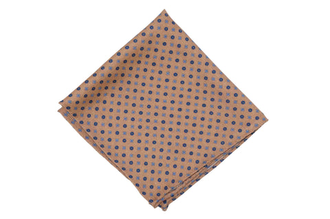 White Burgundy Border Linen Pocket Square