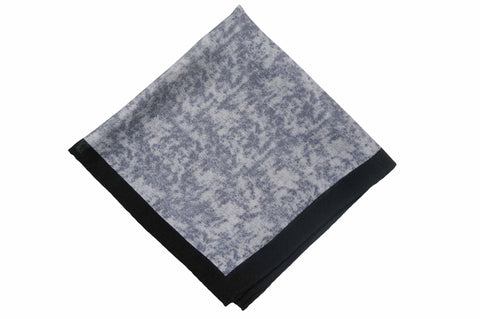 White Burgundy Border Linen Pocket Square