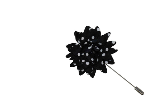 Black White Plaid Lapel Flower