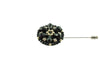 Black Jewelled Lapel Flower