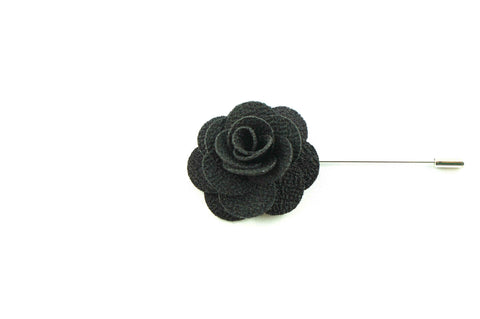 Black White Plaid Lapel Flower