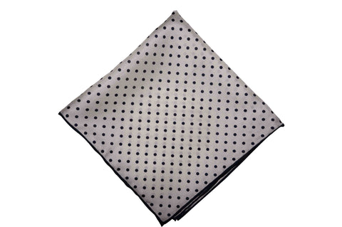 White Burgundy Border Linen Pocket Square