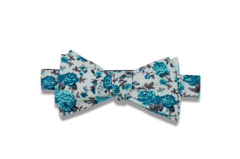 Navy Gold Paisley Cotton Bow Tie (pre-tied)
