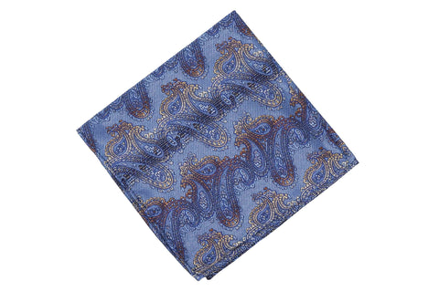 White Burgundy Border Linen Pocket Square