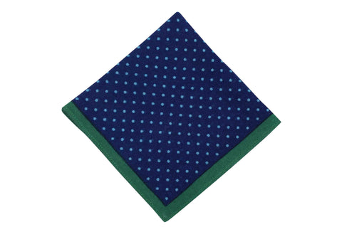 White Burgundy Border Linen Pocket Square