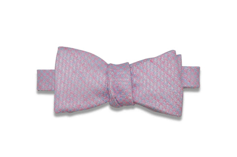 Green Dotted Linen Bow Tie (Pre-Tied)