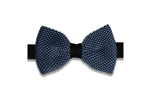 Blue Scales Knitted Bow Tie (pre-tied)