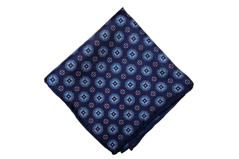 Baby Blue Paisley Silk Pocket Square
