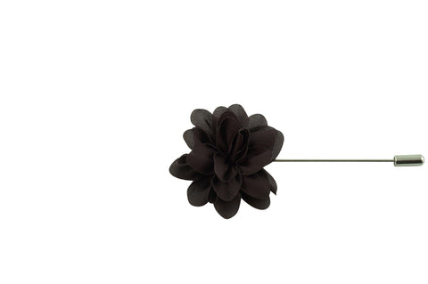 Black White Plaid Lapel Flower