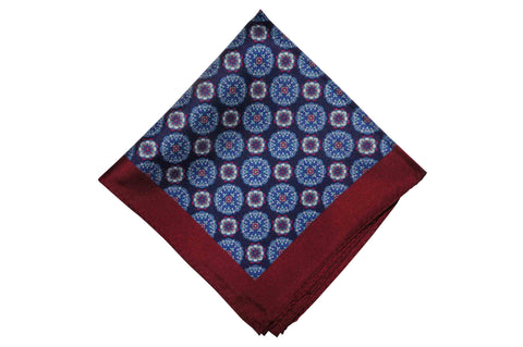 Baby Blue Paisley Silk Pocket Square