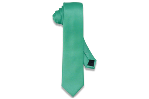 Green Pin Dots Skinny Tie