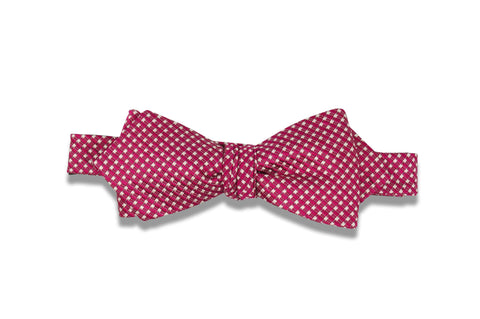 Candy Apple Mini Checks Silk Bow Tie (self-tie)