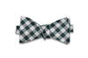 Check Green Silk Bow Tie (self-tie)