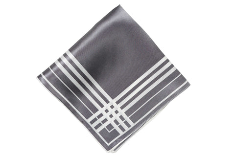 Chesterfield Grey Silk Pocket Square