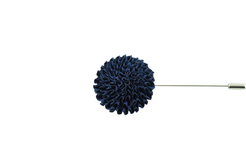 Dark Blue Round Lapel Flower