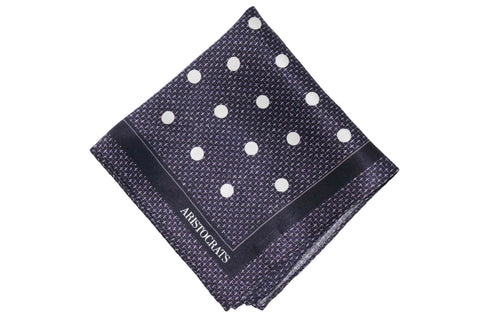 Dark Border Dots Silk Pocket Square