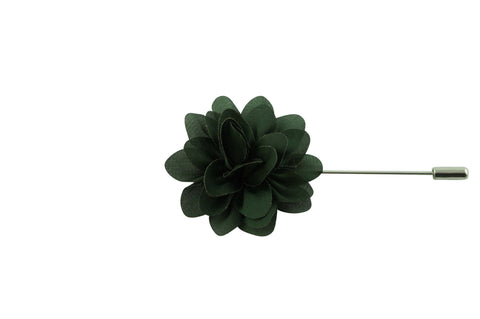 Dark Green Petal Lapel Flower