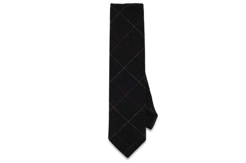Criss Cross Purple Wool Skinny Tie