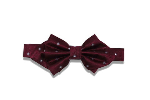 Diamond Back Maroon Silk Bow Tie (pre-tied)