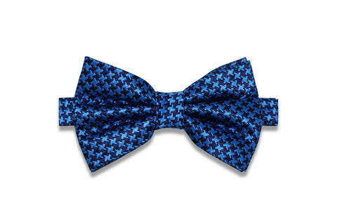 Double Blue Silk Bow Tie (pre-tied)