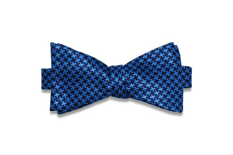 Double Blue Silk Bow Tie (self-tie)