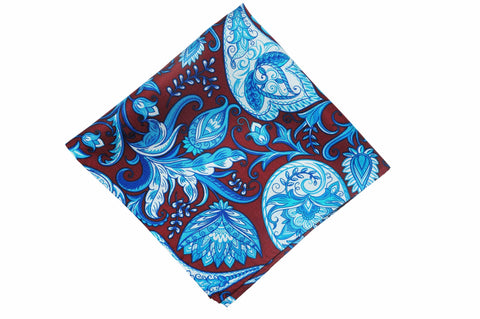 Exeter Maroon Silk Pocket Square