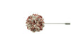 Full Petal Red White Lapel Flower