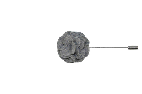 Grey Felt Overlay Lapel Flower