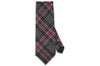 Grey Plaid Wool Tie