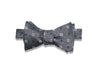 Grey White Flowers Silk Bow Tie (self-tie)