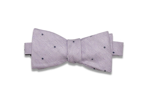 Green Dotted Linen Bow Tie (Pre-Tied)
