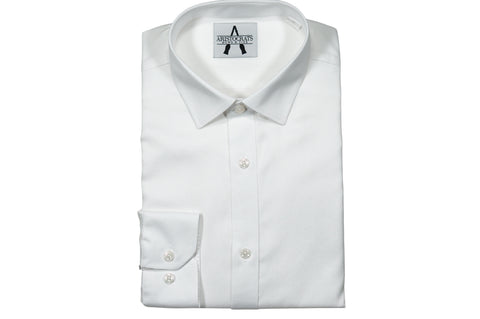 Herringbone White Dress Shirt
