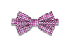 Magenta White Silk Bow Tie (pre-tied)