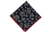 Navy Beige Floral Cotton Pocket Square