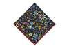 Navy Blossom Cotton Pocket Square