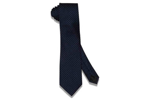 Navy Pin Dots Silk Tie