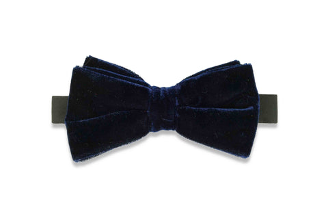 Navy Velvet Bow Tie (pre-tied)