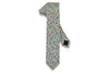 Orange Blue Floral Cotton Skinny Tie